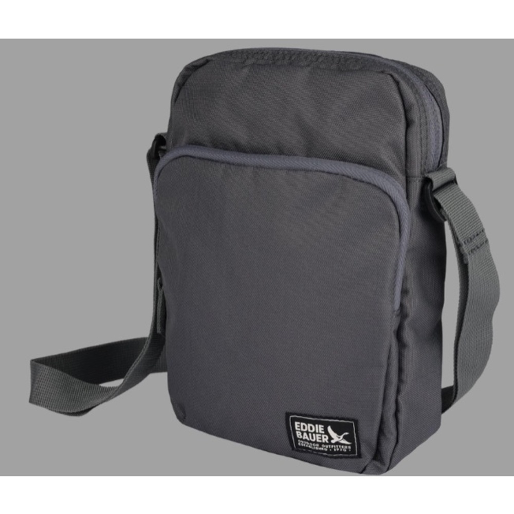 NWT Eddie Bauer Charcoal gray crossbody Bag men or women gender neutral JASPER